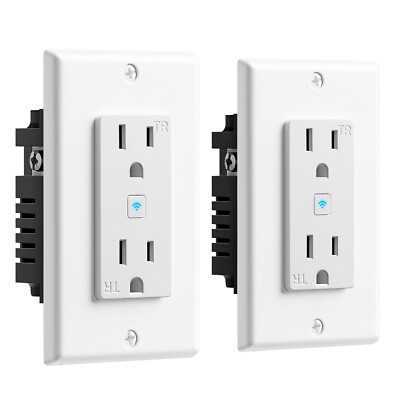 Geeni 15 Amp 125-V 2-Outlet In-Wall Smart Wi-Fi Receptacle 2-Pack 