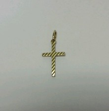 TINY 14K YELLOW GOLD CROSS CHARM PENDANT CHARM