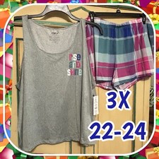 NWT Cute JOYSPUN RISE  SHINE Pajama Short Set 3X 22 24 FREE SHIPPING