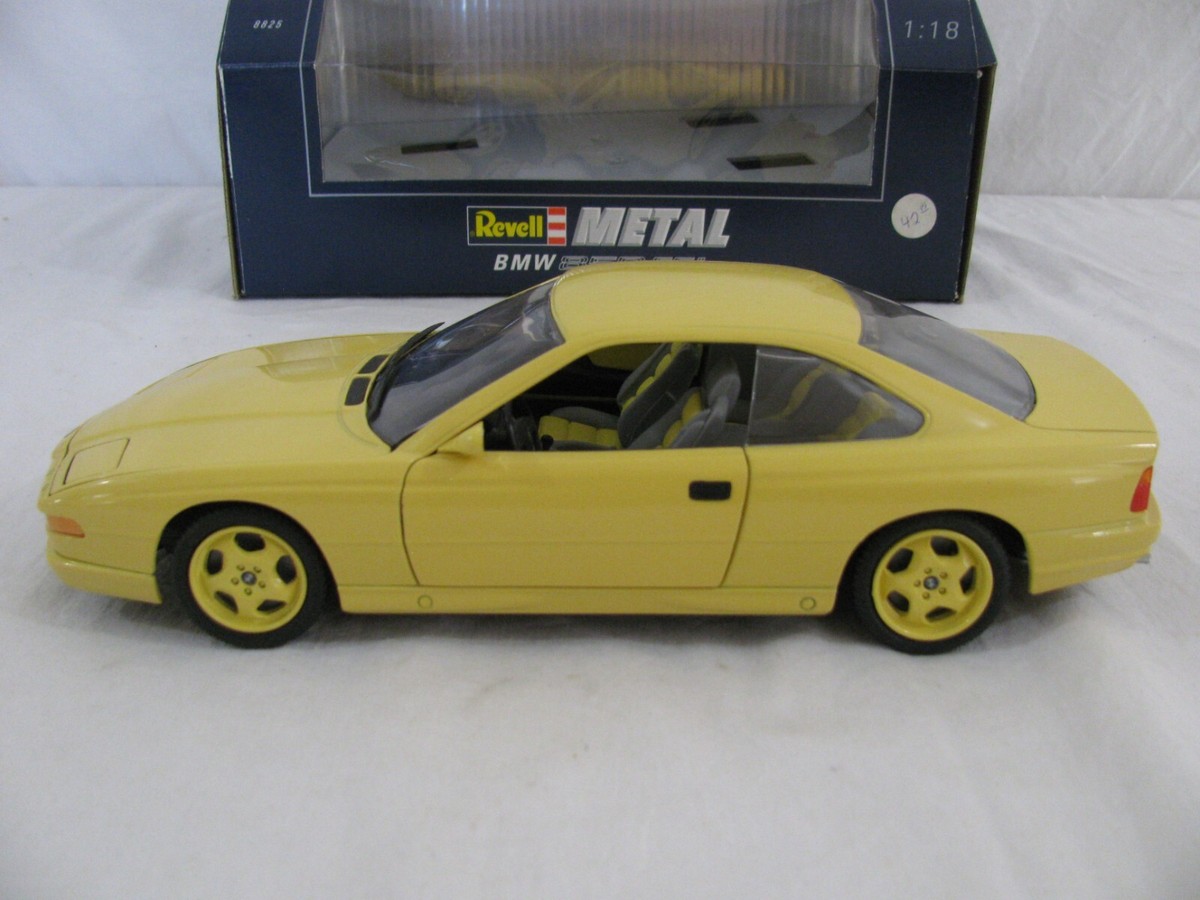 Vintage 1992 Revell Diecast Metal 1/18 Scale Yellow BMW 850 CSi