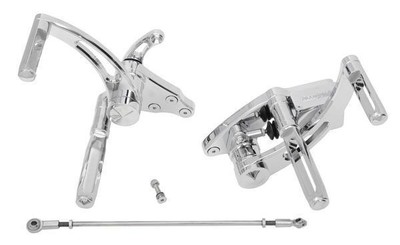 Accutronix Forward Controls with Master Cylinder Slotted - Chrome, FC103-SSC