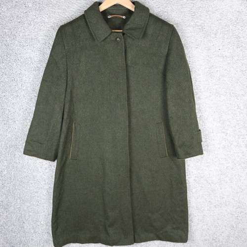 STEINBOCK AUSTRIA DAMEN MANTEL GRÜN WOLLE ALPAKA Gr. 40 / 10 LODEN TRACHTEN