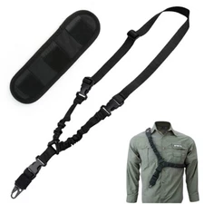 Tactical One Single Point Sling Strap Bungee Rifle Gun Sling w/ QD Buckle&Padded