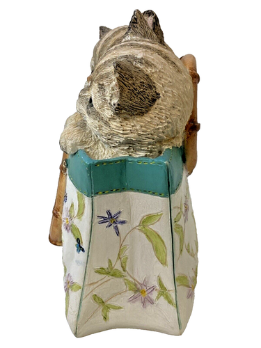 Lenox 2005 A Tote For Two Kittens Cat Purse Sculpture Floral Design - Picture 2 of 9