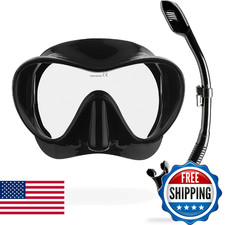 Cressi F1  Supernova Dry Mask  Snorkel Kit, Black/Black