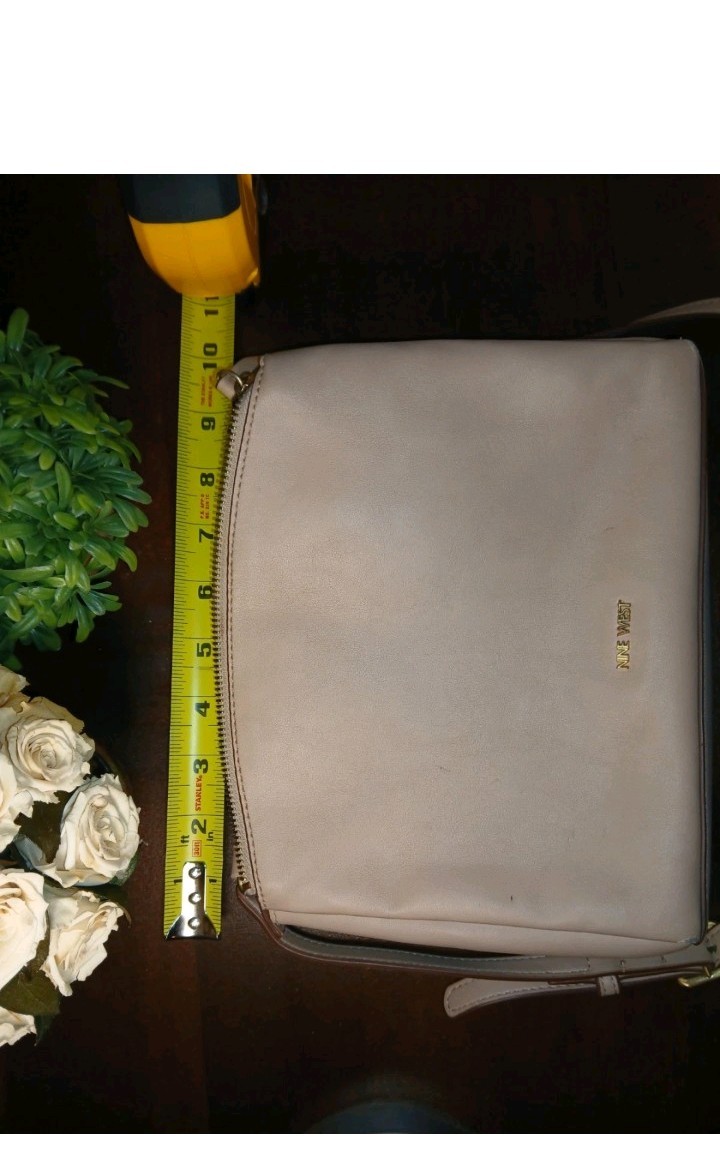 Nine West Nude Faux Leather Crossbody Bag - Triple Compartme