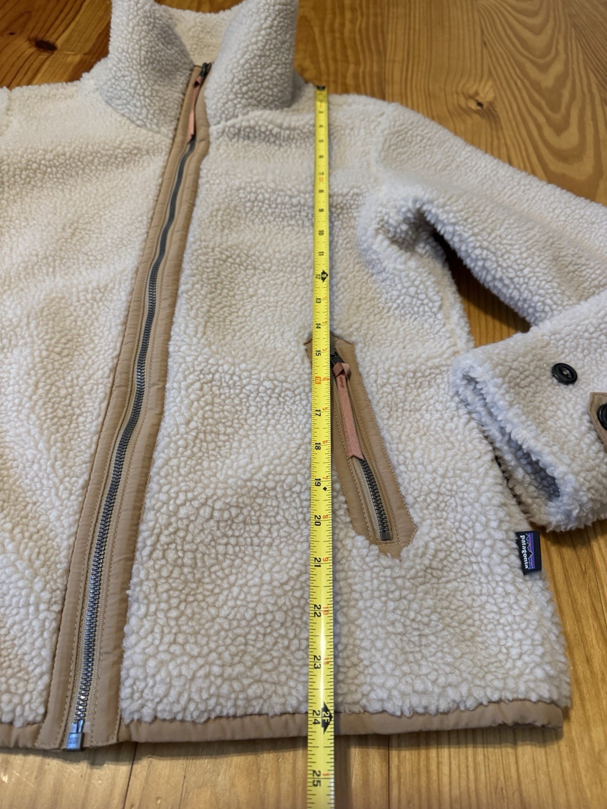 Patagonia Divided Sky Jacket Pile Fleece Womens S Drifter Natural w/Bearfoot Tan thumbnail 6