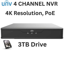 Uniview NVR301-04X-P4/3TB 4-Channel NVR 80Mbps Max Throughput - 3TB HDD 4x PoE