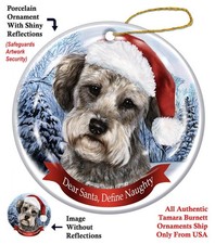 Schnoodle Dear Santa, Define Naughty Holiday Ornament