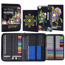 PRINA 81 Drawing Set Sketching Kit, Pro Sketch Pencils Art Supplies with Rain...