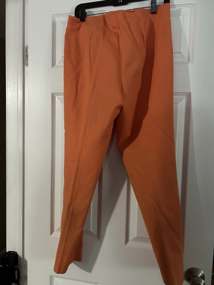 Vince Camuto 紧身正装裤女式 10 码橙色侧拉链棉 — 第 4/4 张图片