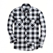 Mens Lumberjack Check Shirts Long Sleeve Flannel Work Casual Button Shirt S -3XL