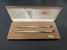 Cross Century 1/20 10K Gold-Filled Vintage Ballpoint Pen Pencil Set With Case
