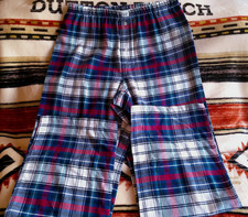 GAP BODY SIZE S LOUNGE PAJAMA PANTS WIDE LEG NAVY RED PLAID SOFT NO POCKETS NWOT