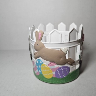 Celebrate Easter Jar Candle Holder Bunny Tulips Eggs