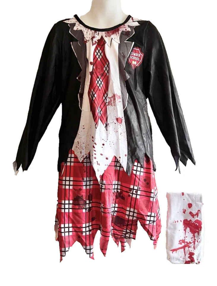 Traje de Vestir Escolar Zombie Mediano Halloween Disfraz Fiesta Niña Ropa Foto 4 de 4
