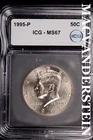 1995-P Kennedy Half Dollar- ICG-MS67 Gem Brilliant Uncirculated Luster #SLM319