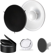 16.5Inch/42Cm White Beauty Dish Bowens Mount Reflector W/Honeycomb,White Diffuse