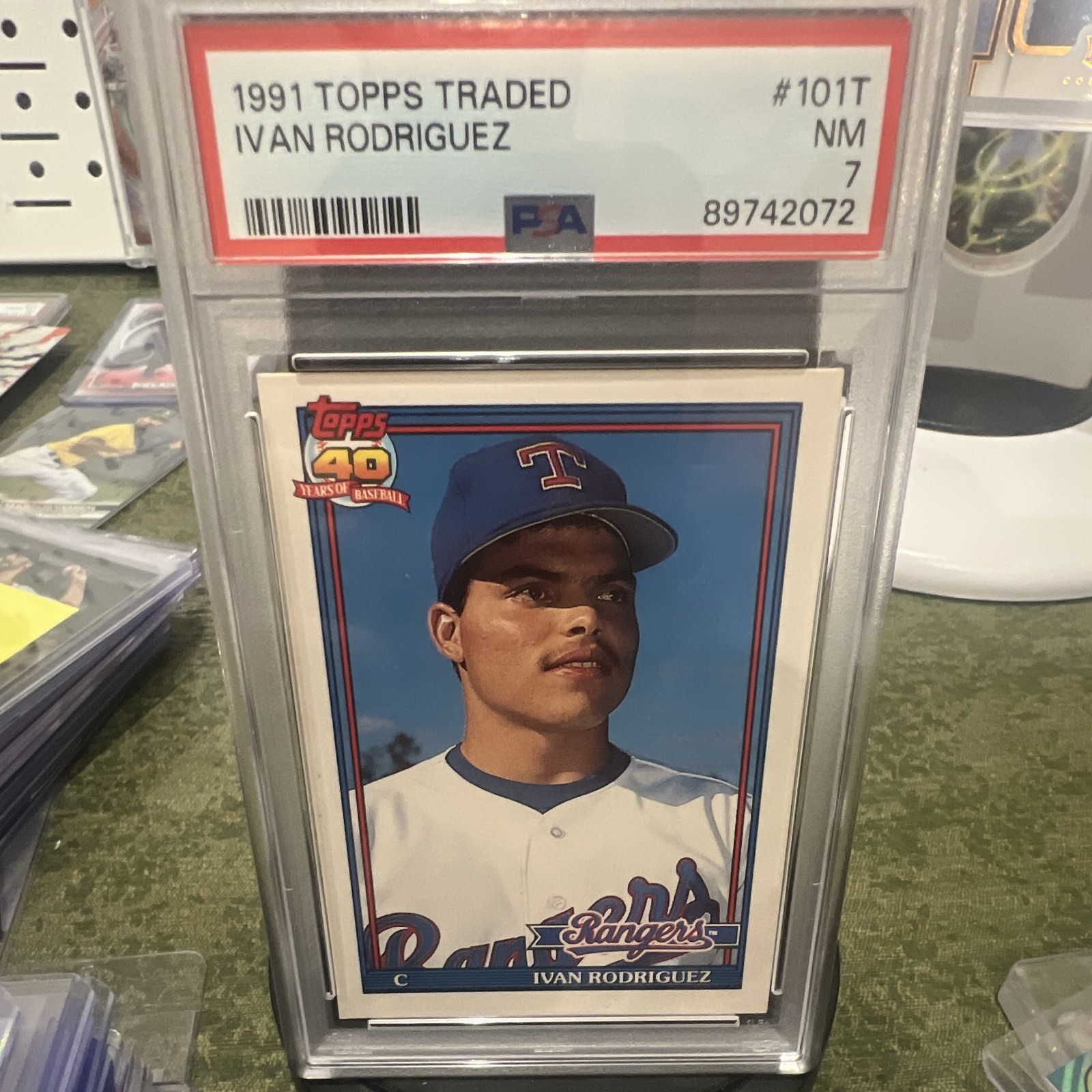 Topps 1991 Topps Traded Ivan Rodriguez #101T Rookie PSA 7 Texas Rangers