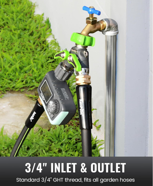 Garden Hose Splitter 2 Way Heavy Duty Water Hose Y Spigot Splitter with Shutoff