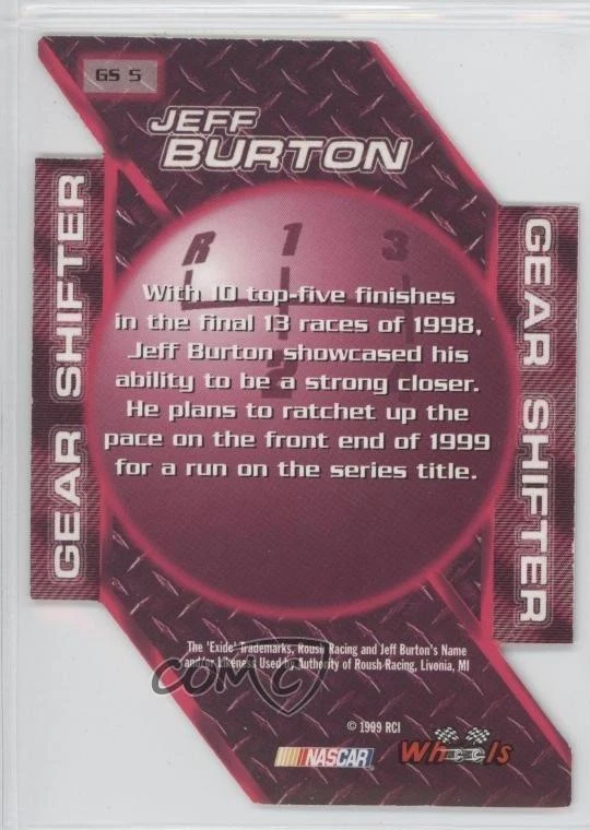 1999 Wheels High Gear Gear Shifters Jeff Burton #GS5 - Image 2 of 2