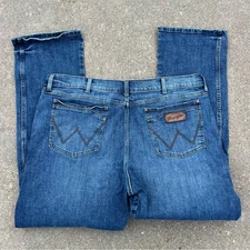 Wrangler 40x34 Retro Slim Boot Blue Denim Jeans 77MWZIR