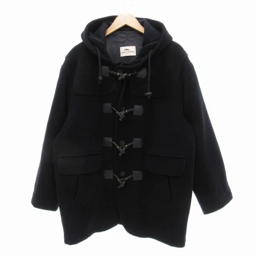 Longchamp Duffle Coat Giacca Cappuccio Toggle Spina di Pesce 46 Navy JS AA Usato55d