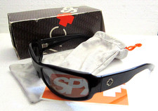 SPY OPTICS MODE SUNGLASSES POLISHED BLACK FRAME POLARIZED GREY LENSES ITALY ''B'