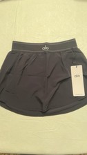 Aloyoga Match Point Tennis Skirt Black Size XS - NEW WITH TAGS