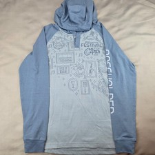 Disney Hoodie Mens Small Blue EPCOT Festival Of The Arts 2022 Passholder Mickey