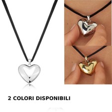 Choker Donna Cuore Bombato in Acciaio su Velluto Nero – Sagapo SSE15 SSE16