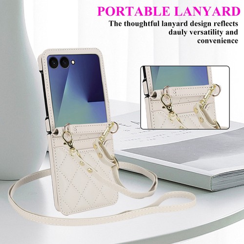 Funda Bandolera de Cuero para Teléfono Samsung Galaxy Z Abatible 7/6/5/4/3 Tarjeta de Crédito - Imagen 35 de 42