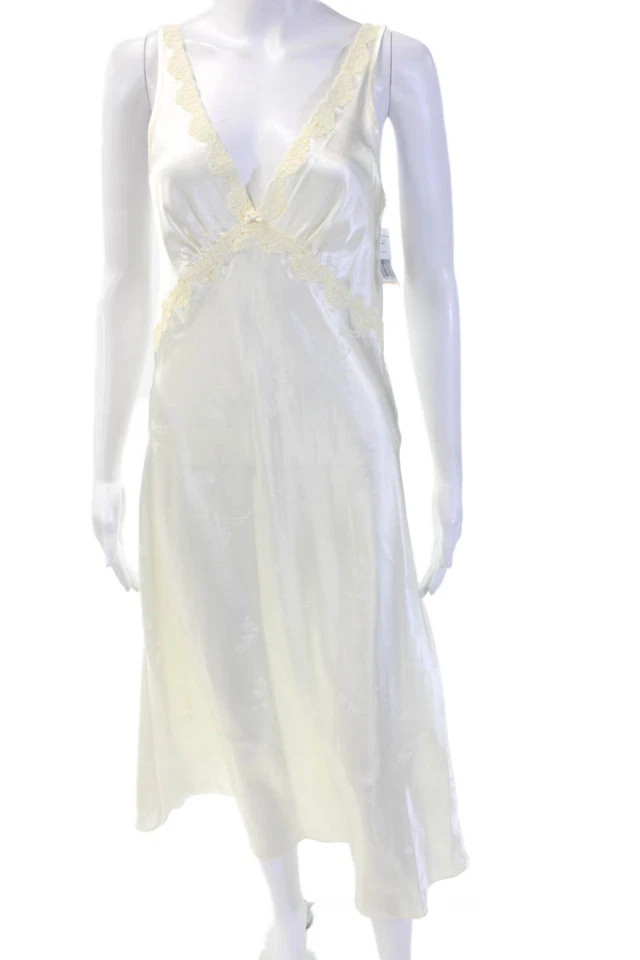 Jones New York Mujer Floral Manga Larga Bata Atada Vestido Conjunto Crema Talla S Foto 4 de 4