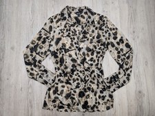 Simply Vera Vera Wang Womens Wrap Style Blouse Animal Print Sheer Top Size 8