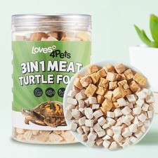 Turtle Food - 3 in 1 Freeze-Dried Meat   Chicken, Duck  Salmon   Natural Tre...