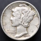1940-D 10C Mercury Dime AU DETAILS! 90% SILVER (#8387)
