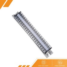 Barrier Terminal Strip Block 660V 15A Dual Rows 20P DIN Rail Base Connector