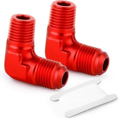 2PCS 90 Degree Elbow 10AN Male to 1/2'' NPT Male Flare Alumi Size: 10AN-1/2 NPT