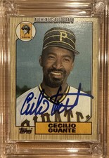 1987 Topps Cecilio Guante Auto Encased and Authenticated By Sportscards.com