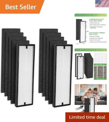 2 Pack NEA-F1 HEPA Filters + 8 NEA-C1 Carbon Filters for Eureka & Toshiba Air...