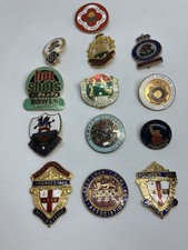 Collection of 13 Bowling Themed Badges