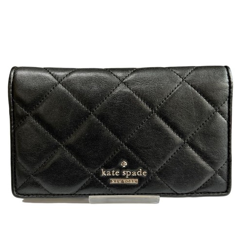 Kate Spade Long Wallet Black Quilted Leather
