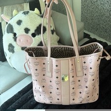MCM Reversible Liz Tote Medium Pink Leather