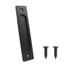 7 Inch Flush Pull Rectangular Finger Recessed Barn Door Handle Matte Black