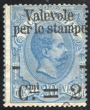 1890- REGNO - STAMPE - CENT. 2 SU 20 - MNH - VARIETA' - CAT. EURO 1.600,00