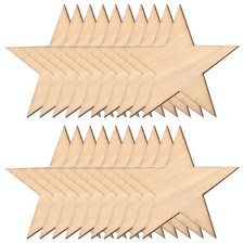 Wooden Stars Unfinished Wood for Crafts, 5cm 2" Star Shape Cutouts Wood, 50pcs