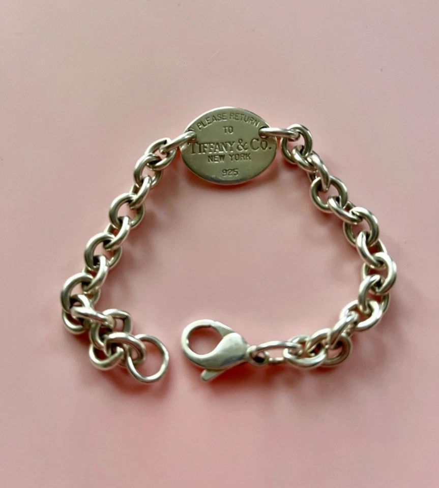 Tiffany & Co Sterling Silver Return to Tiffany Oval Tag Bracelet 7.75" - Image 2 of 4
