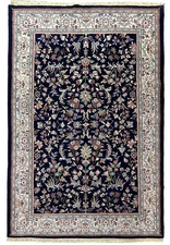 6x9' Midnight Blue New Handmade Rug Fine Wool #F-6821