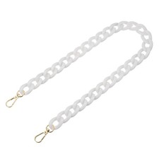 24 Inch Acrylic Chain Purse Strap Replacement Luxury Handbag Strap, White