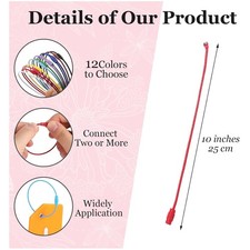 120-Pack 10" Wire Keychain Cable Rings 12 Colors